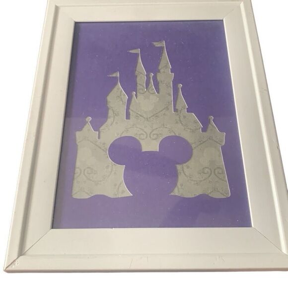 New Disney Castle Framed Silouette Mickey Wars Minnie Goofy Americana - Picture 7 of 9